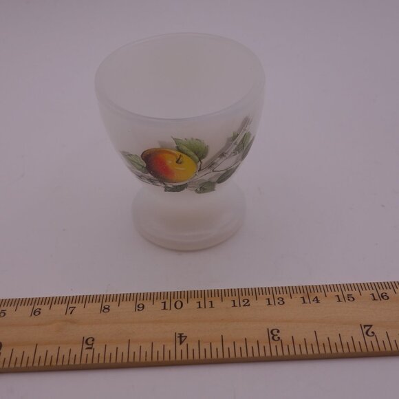 Set of Two(2) Milk White Egg Holders with Peach Design - Picture 8 of 14